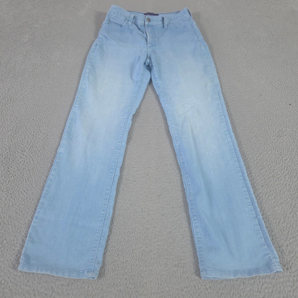 NYDJ Jeans Womens 8 Blue Light Wash Straight Leg Stretch Denim Slimming Classic